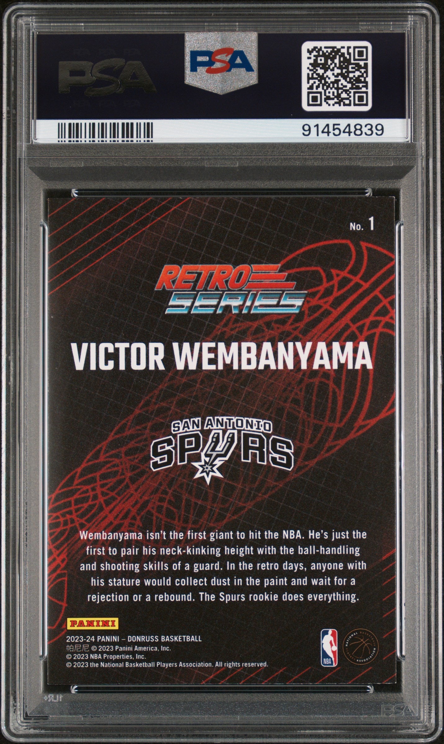 2023 Panini Donruss Retro Series Victor Wembanyama RC #1 PSA 9 