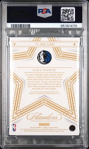 2022 Panini Flawless Star Swatch Signatures Luka Doncic PSA 9 24/25 #SSS-LKD 