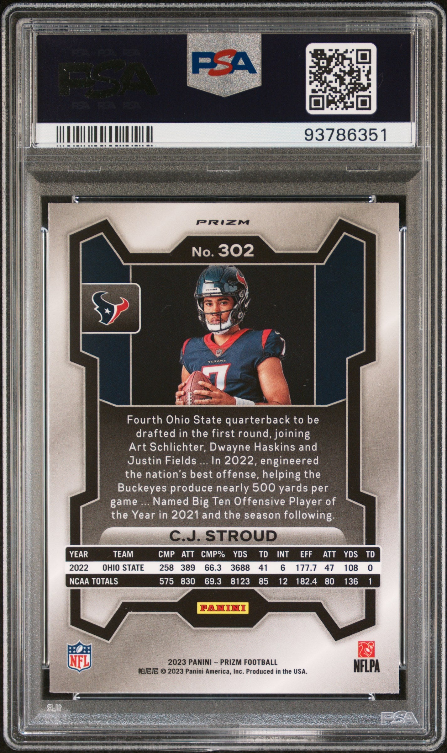 2023 Panini Prizm Football CJ Stroud RC Variation PSA 10 #302 