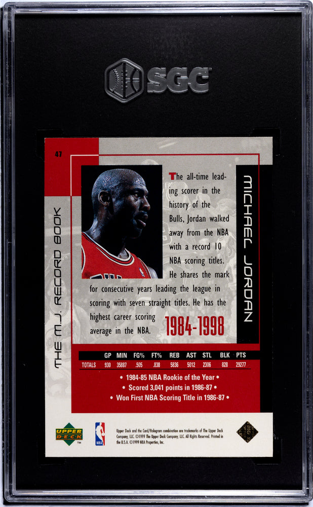 1999 Upper Deck MJ Career Michael Jordan Rise To Greatness SGC 9 #47