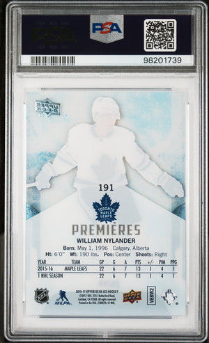 2016-17 Upper Deck Ice Hockey William Nylander Rookie Clear Premieres PSA 9 /99 