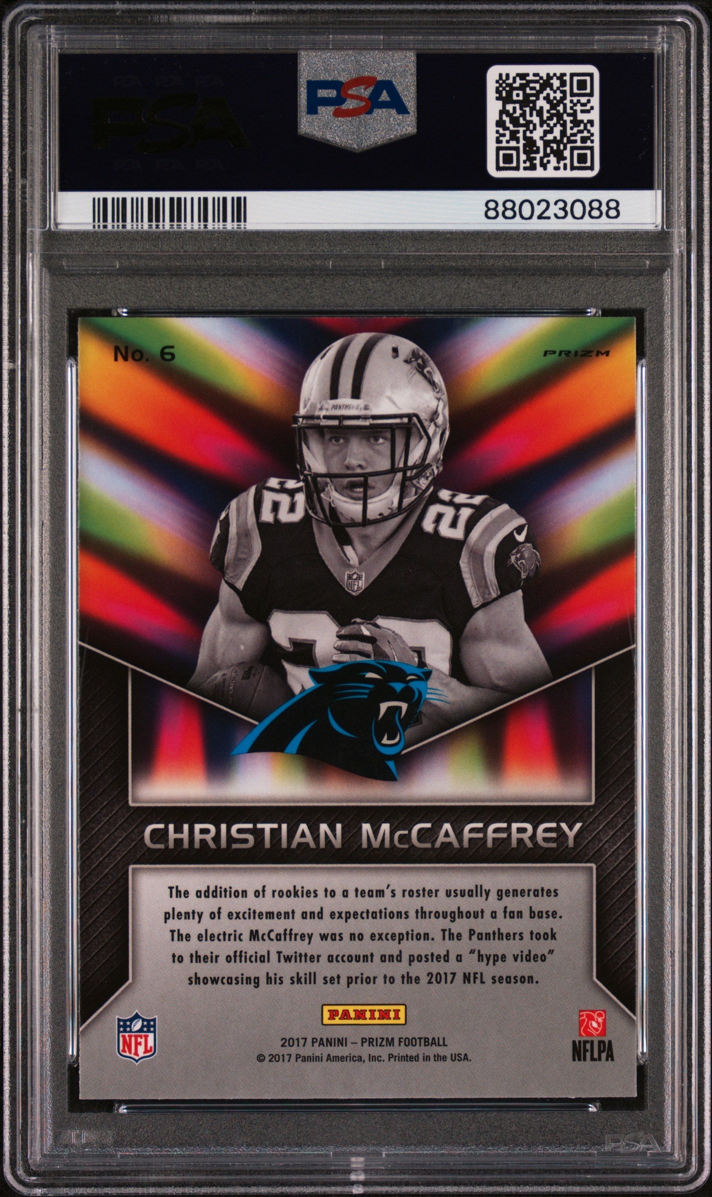 2017 Panini Prizm Instant Impact Christian Mccaffrey #6 PSA 10 