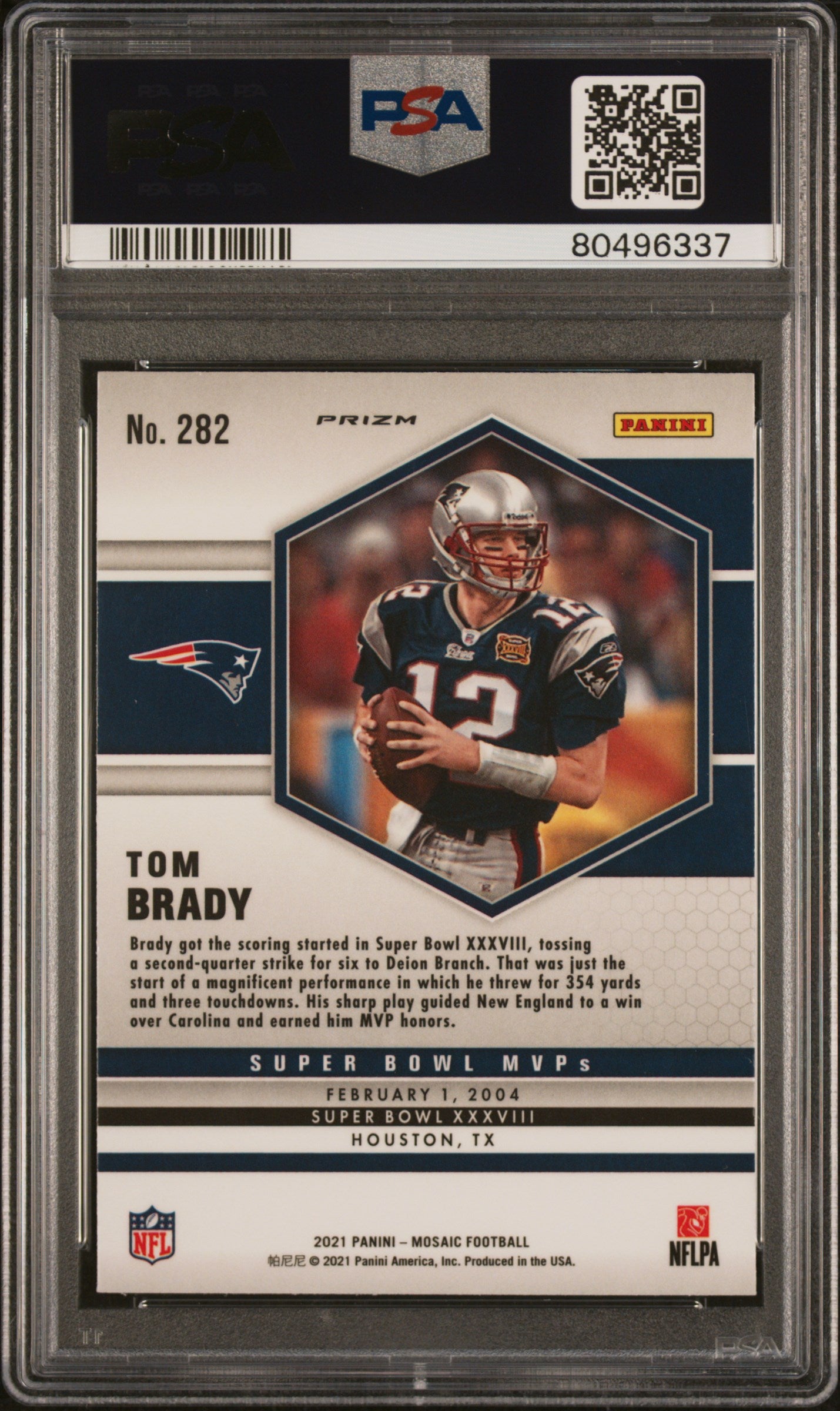 2021 Panini Mosaic Football Tom Brady Honeycomb PSA 10 #282 