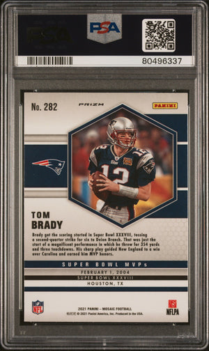 2021 Panini Mosaic Football Tom Brady Honeycomb PSA 10 #282 