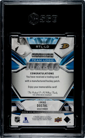 2022-23 UD Black Diamond Hockey Lukas Dostal Rookie Team Logo Jumbo SGC 10 