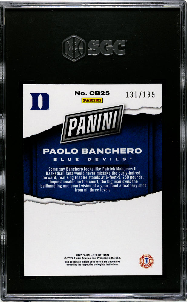 2022 Panini The National Paolo Banchero Case Breaker SGC 9.5 /199 