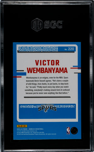 2023 Donruss Victor Wembanyama Rated Rookie Holo Green Laser SGC 9.5 