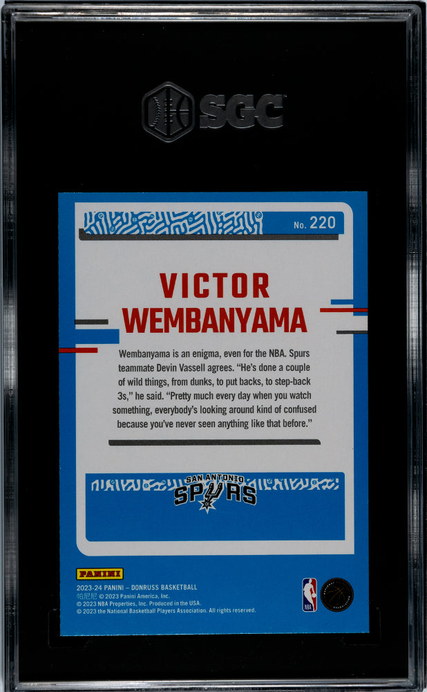 2023 Donruss Victor Wembanyama Rated Rookie Holo Green Laser SGC 9.5 