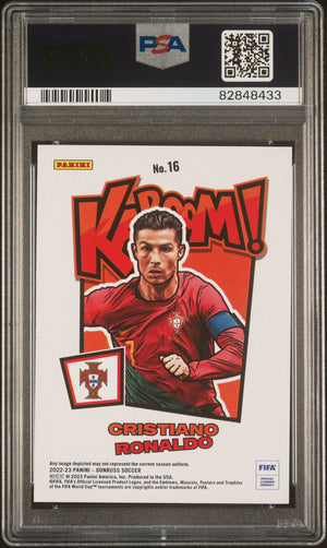 2022 Panini Donruss FIFA Kaboom! Cristiano Ronaldo #16 PSA Authentic 