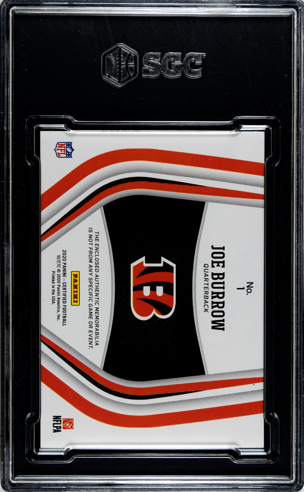 2020 Panini Certified Joe Burrow RC New Gen. Jersey Mirror Orange SGC 9.5 /299