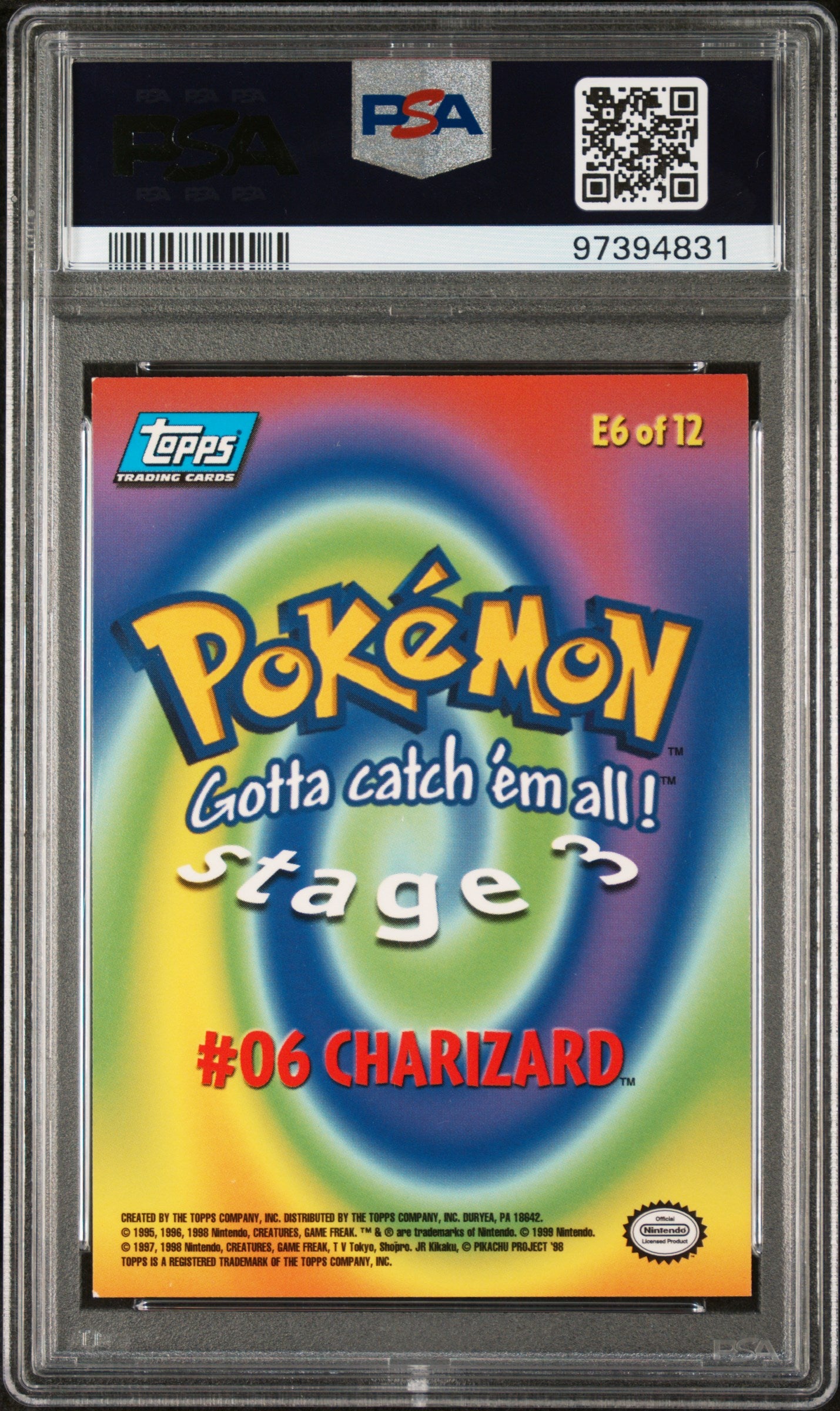 1999 Topps Pokemon The Movie Die Cut Charizard 6 Psa 8 2