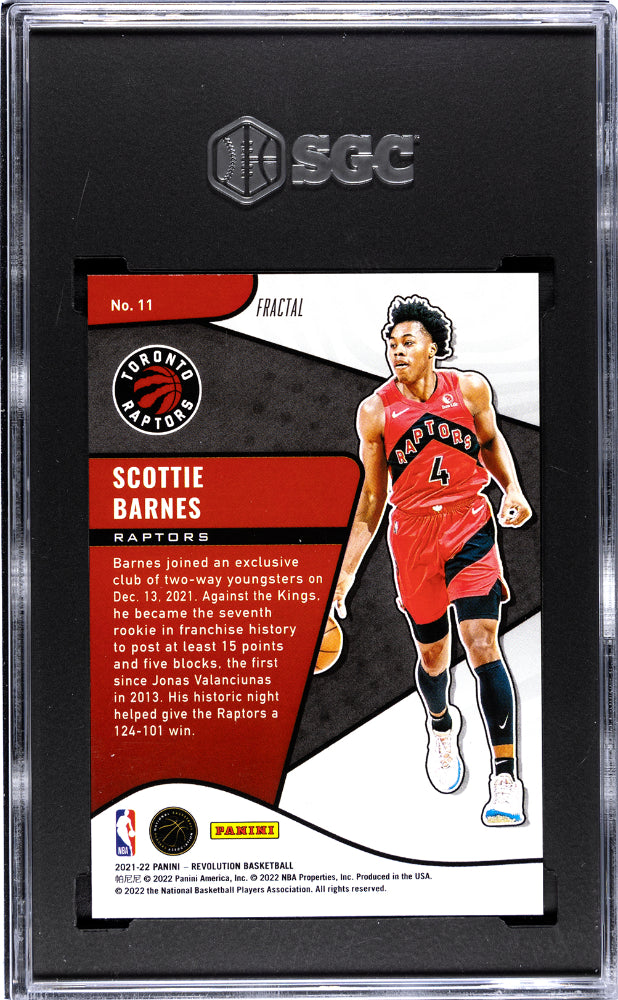 2021-22 Panini Revolution Scottie Barnes Rookie Revolution Fractal SGC 10 #11 