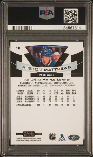 2019 O-Pee-Chee Platinum Auston Matthews Pond Hockey Green PSA 10 