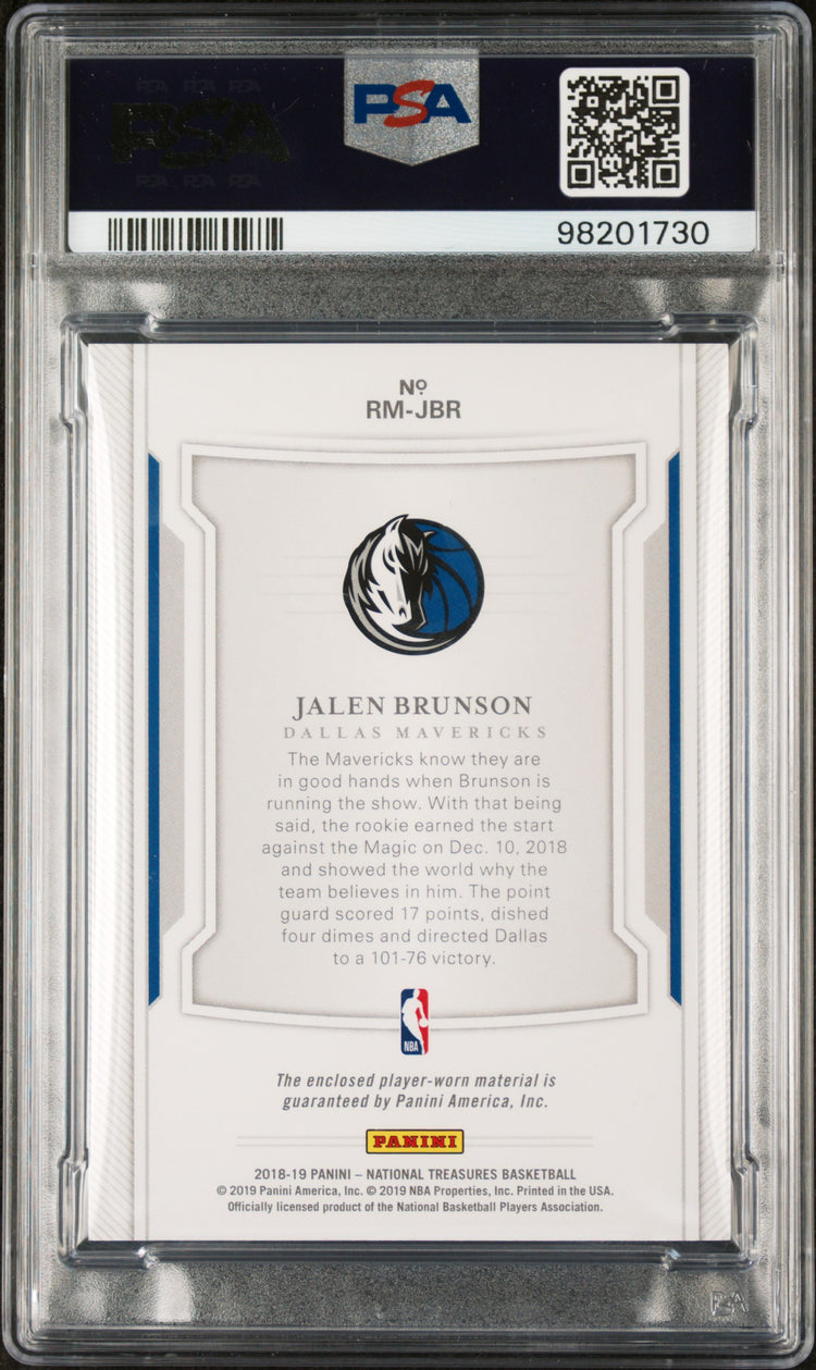 2018 Panini National Treasures Rookie Materials Jalen Brunson PSA 9 /99 