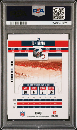 2006 Playoff Contenders PSA 10 Tom Brady Season Ticket #59 