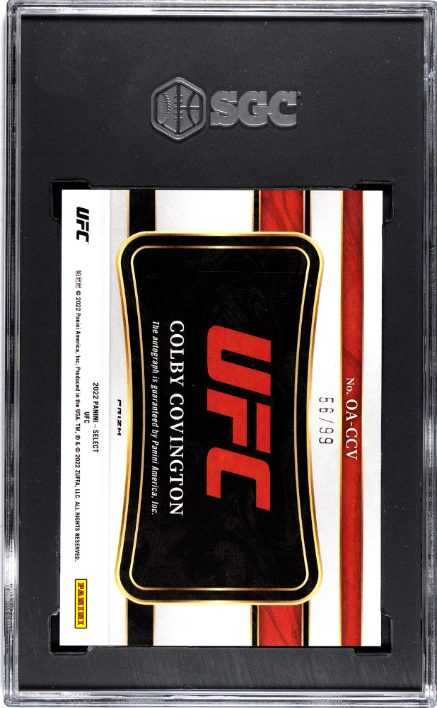 2022 Panini Select UFC Colby Covington Octagon Action Signatures Red SGC 10 /99