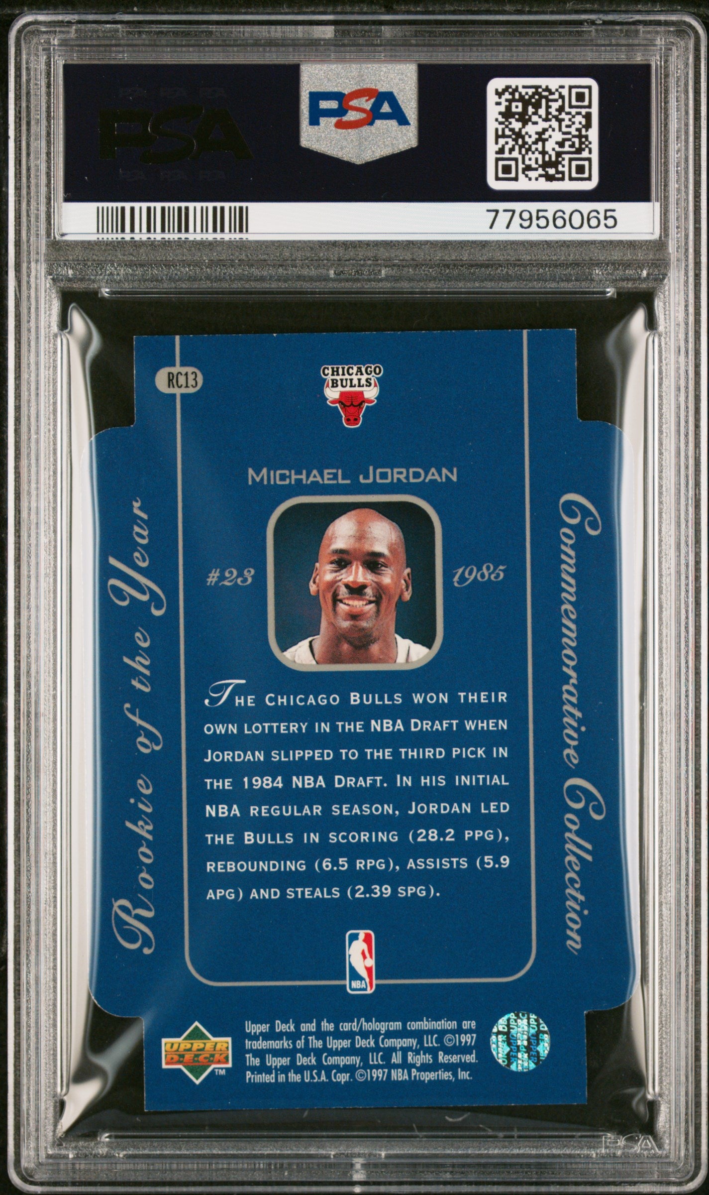 1996 Upper Deck Roy Collection Michael Jordan Rc13 Psa 8 2