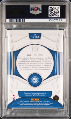 2022 Panini National Treasures PSA 9 Joel Embiid Treasured Threads Prime 12/25 