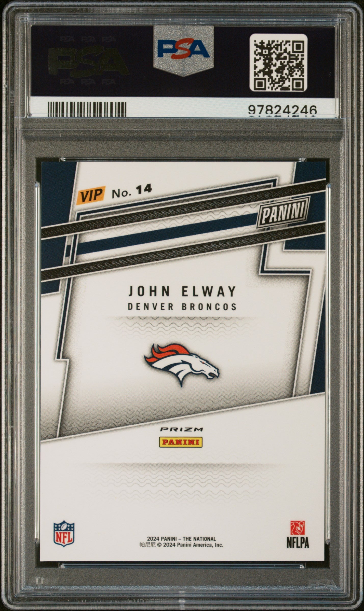 2024 Panini The National VIP Gold Packs John Elway Giraffe Prizm PSA 9 