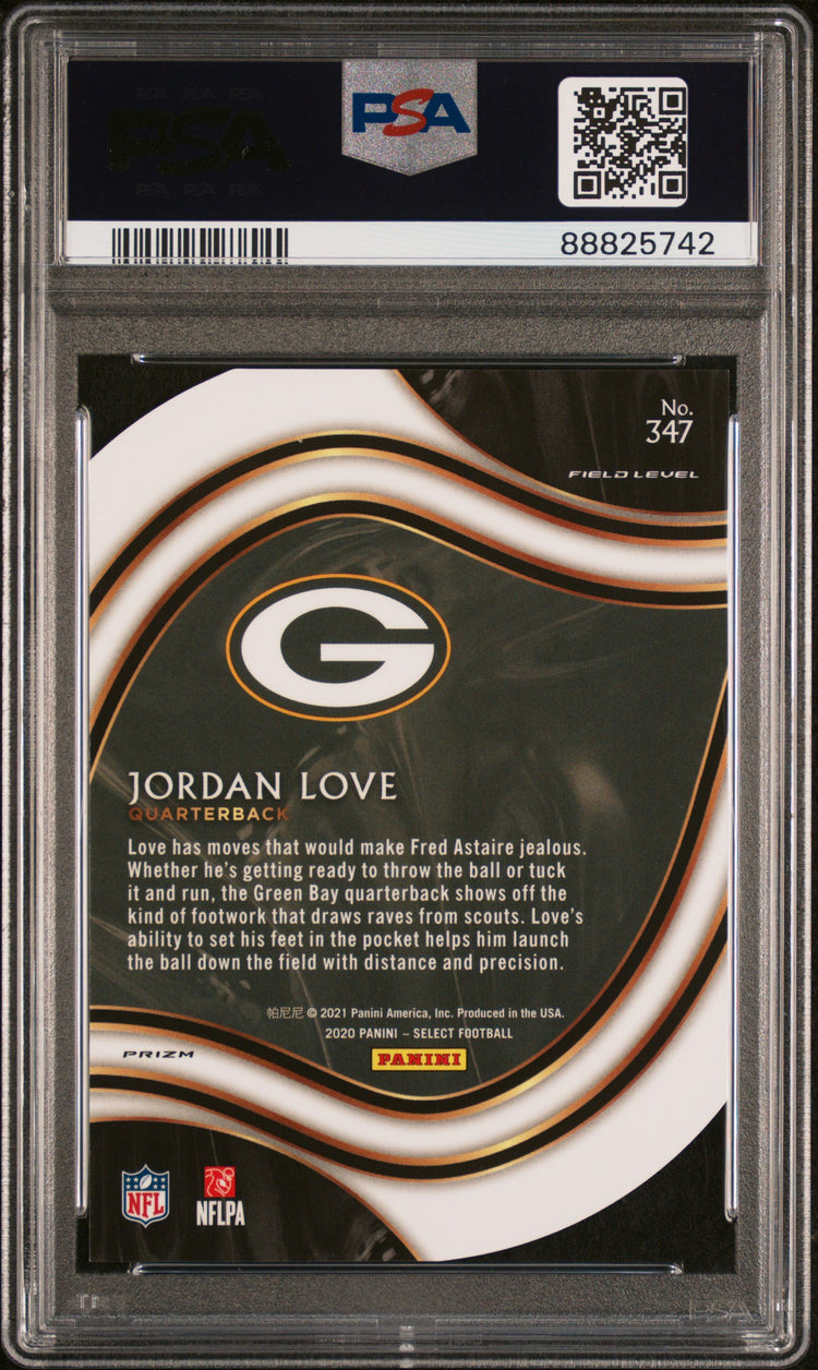 2020 Panini Select Football Jordan Love RC Die-Cut Maroon Prizm PSA 10 #347 