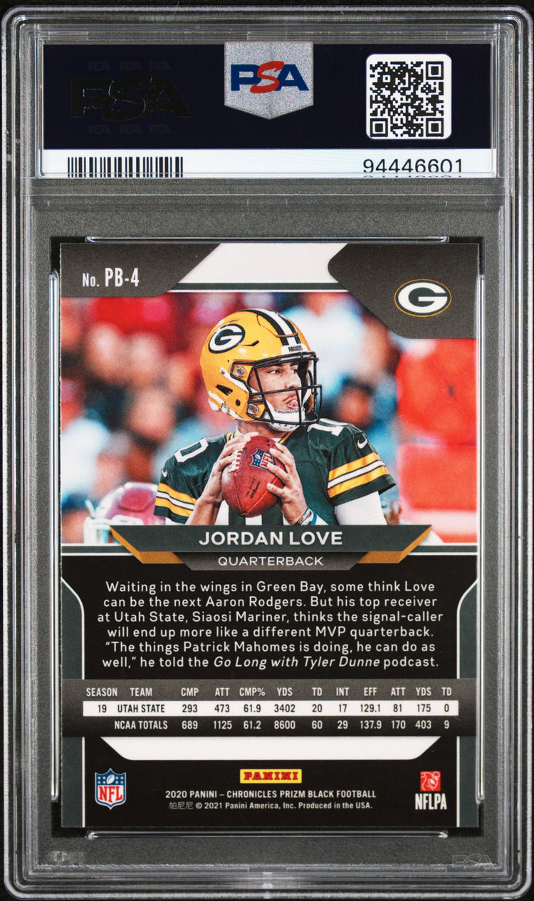 2020 Panini Chronicles Prizm Black Jordan Love RC PSA 10 #PB-4 