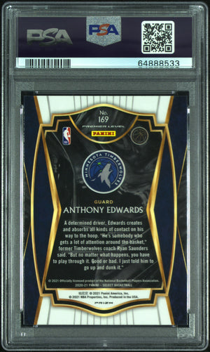 2020 Panini Select Basketball Anthony Edwards RC Rookie Tiger Prizm PSA 9 