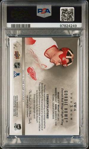 2021 Upper Deck The Cup The Show White Gordie Howe Autograph PSA 8 