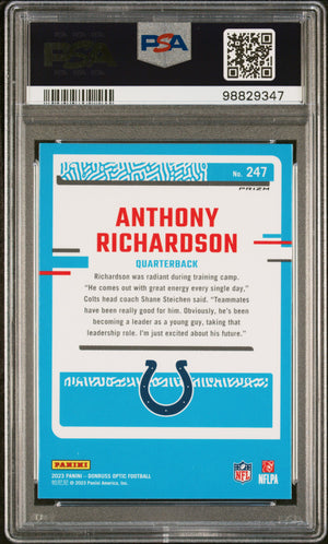 2023 Panini Donruss Optic Pink Anthony Richardson Rated Rookie PSA 10 #247 