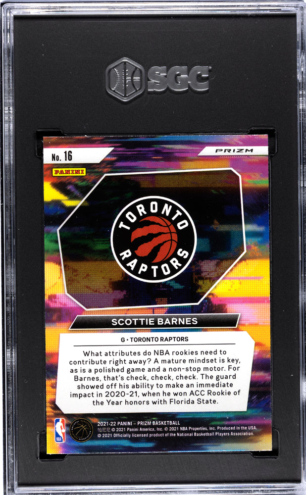 2021-22 Panini Prizm Scottie Barnes RC Instant Impact Silver Prizm SGC 9.5 #16 