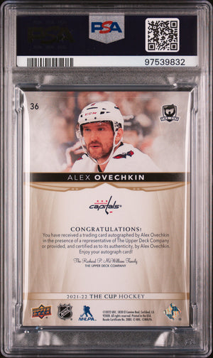 2021 UD The Cup Alex Ovechkin Gold Spectrum Foil Autograph Variation PSA 9 /12 