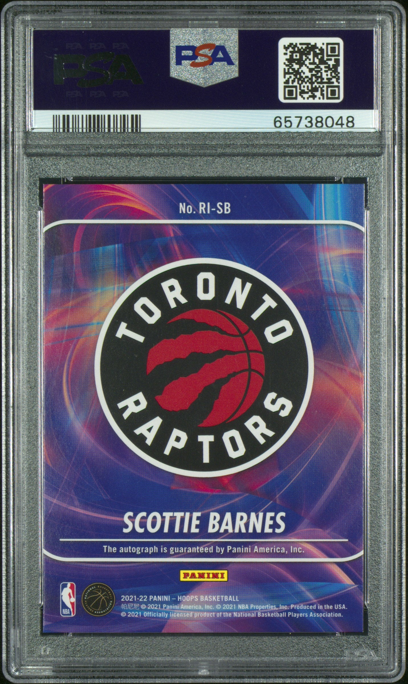 2021 Panini NBA Hoops Rookie Ink Scottie Barnes PSA 9 #RI-SB