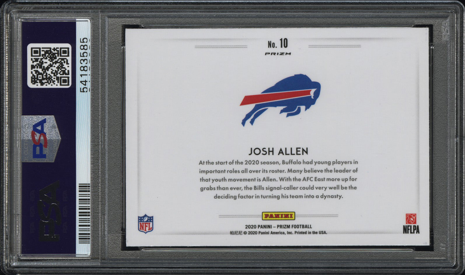 2020 Panini Prizm Color Blast Josh Allen #10 PSA 9 