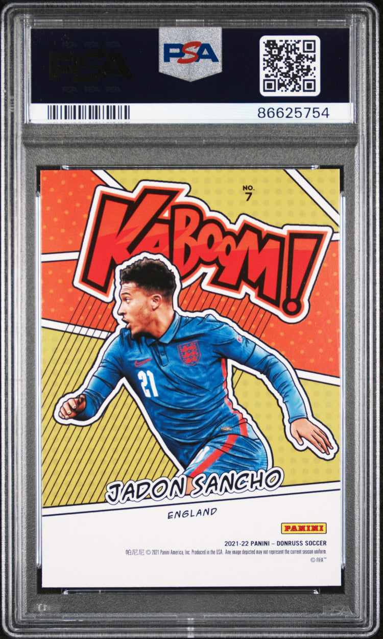 2021 Panini Donruss Road To Qatar Kaboom! Jadon Sancho #7 PSA 10 