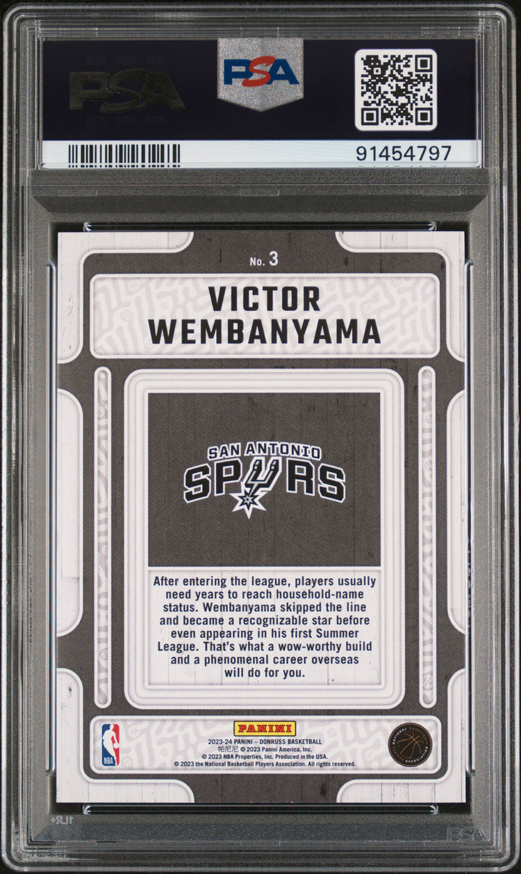 2023 Panini Donruss Hardwood Masters-PP Victor Wembanyama RC Rookie PSA 9 