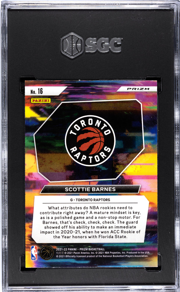 2021-22 Panini Prizm Scottie Barnes Instant Impact Silver Prizm SGC 10 RC 