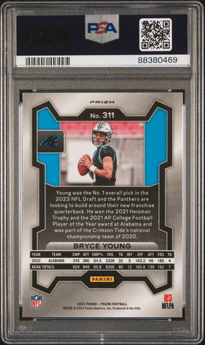 2023 Panini Prizm PSA 10 Bryce Young RC Black/White Checker Prizm #311 