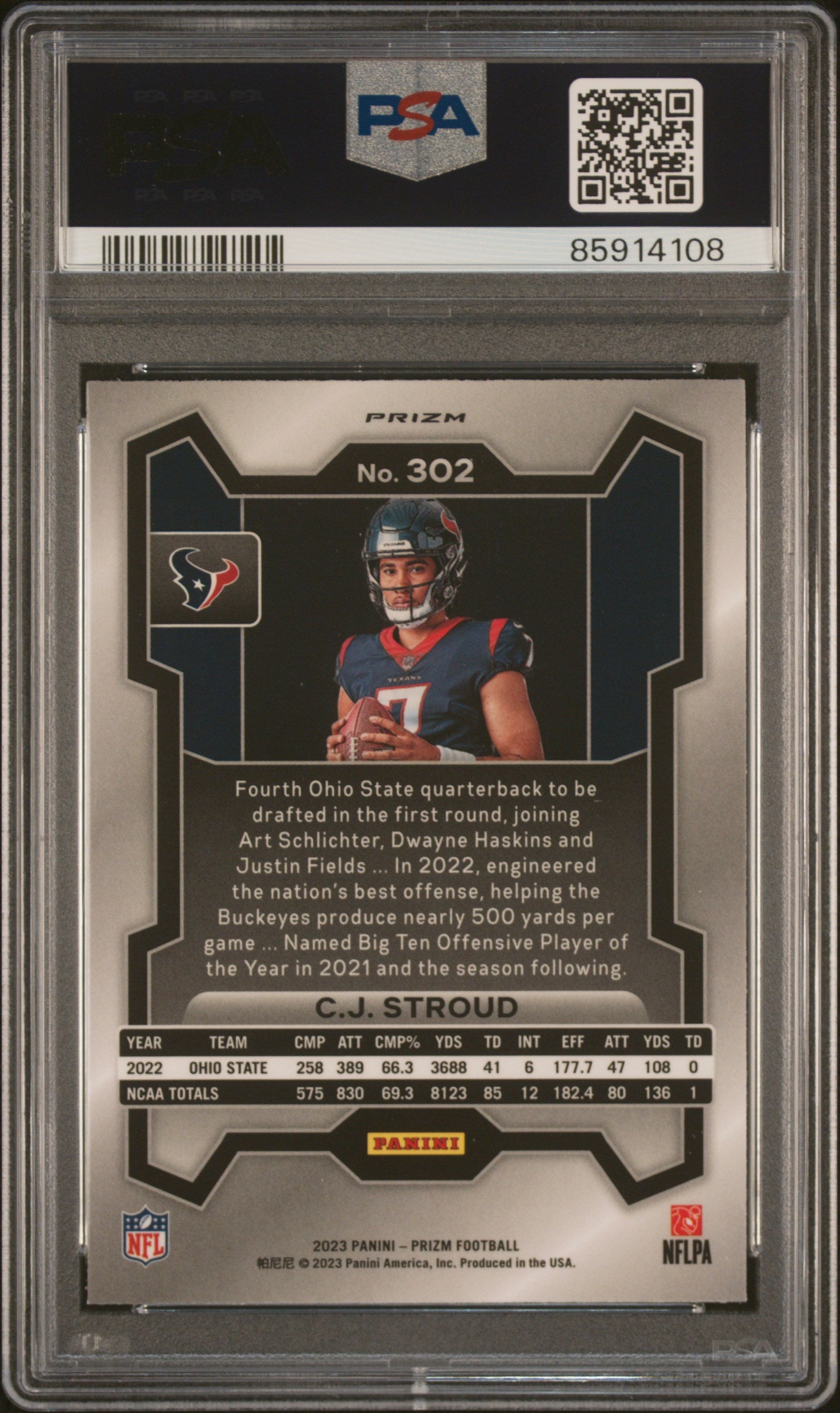 2023 Panini Prizm Football CJ Stroud RC Variation PSA 10 #302 