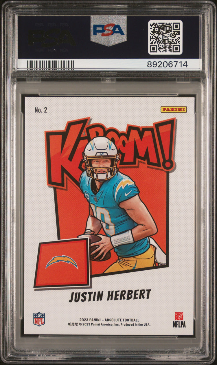 2023 Panini Absolute Kaboom! Horizontal Justin Herbert #2 PSA 9 