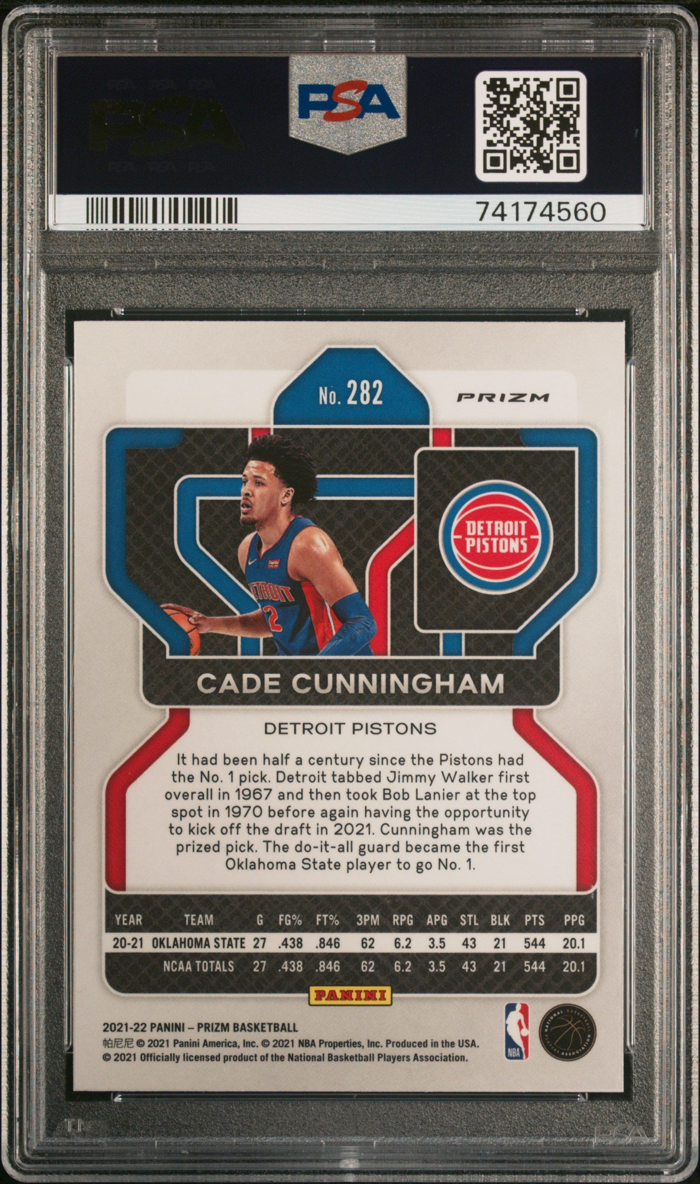 2021 Panini Prizm Basketball Cade Cunningham RC Rookie Purple Wave PSA 10