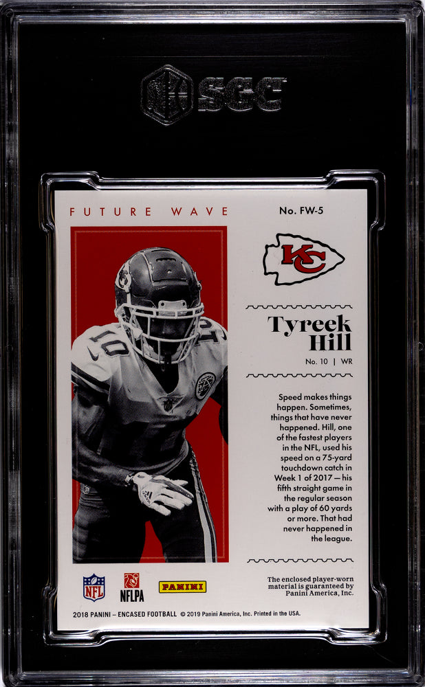 2018 Panini Encased Tyreek Hill Future Wave Material Sapphire SGC 9.5