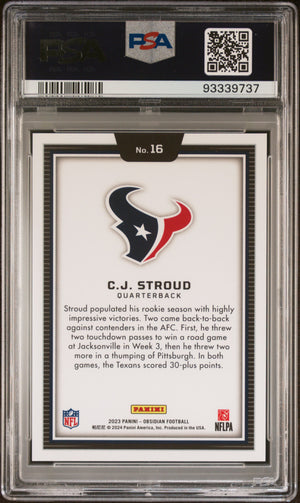 2023 Panini Obsidian Black Color Blast CJ Stroud RC PSA 10 #16 