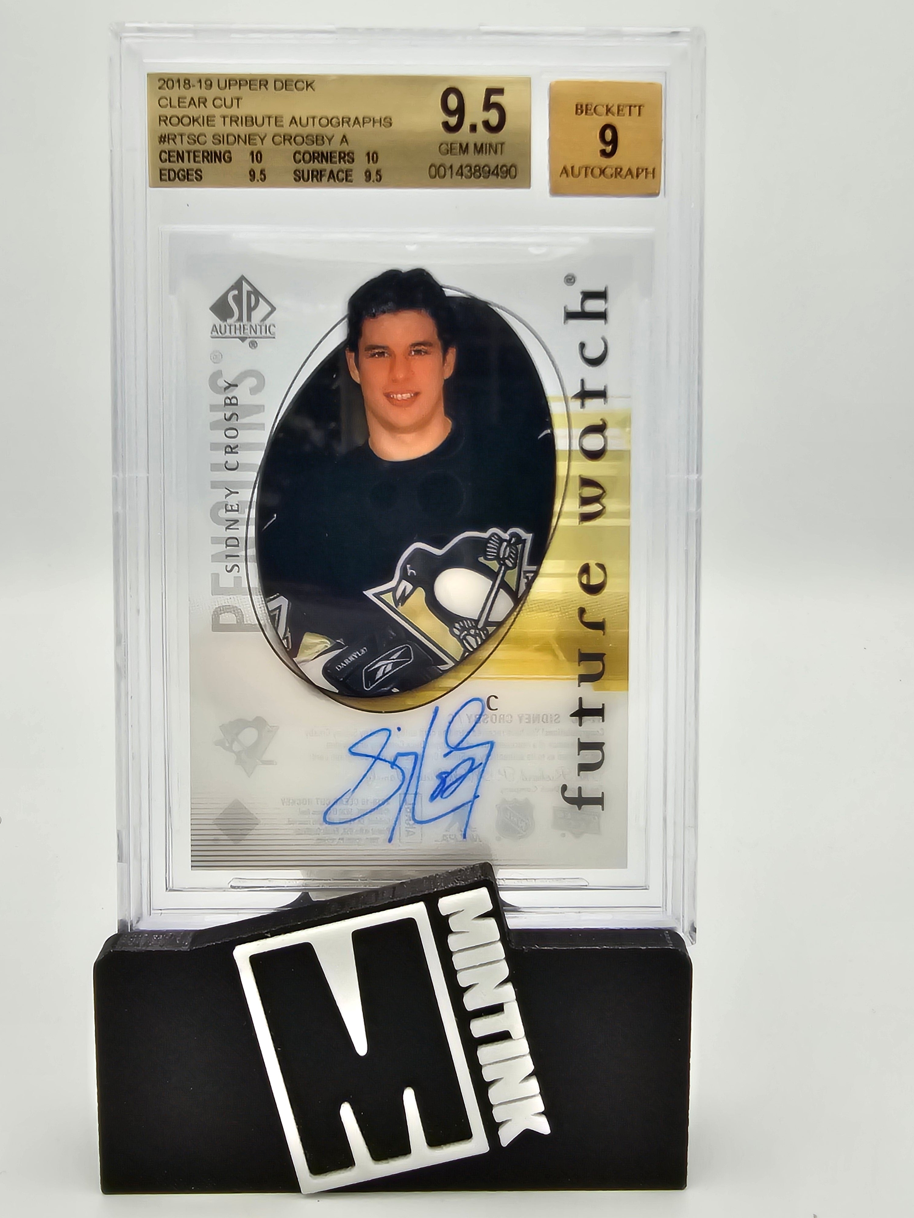 2018-19 UD SP Authentic BGS 9.5 Sidney Crosby Clear Cut Future Watch Autograph #RT-SC 