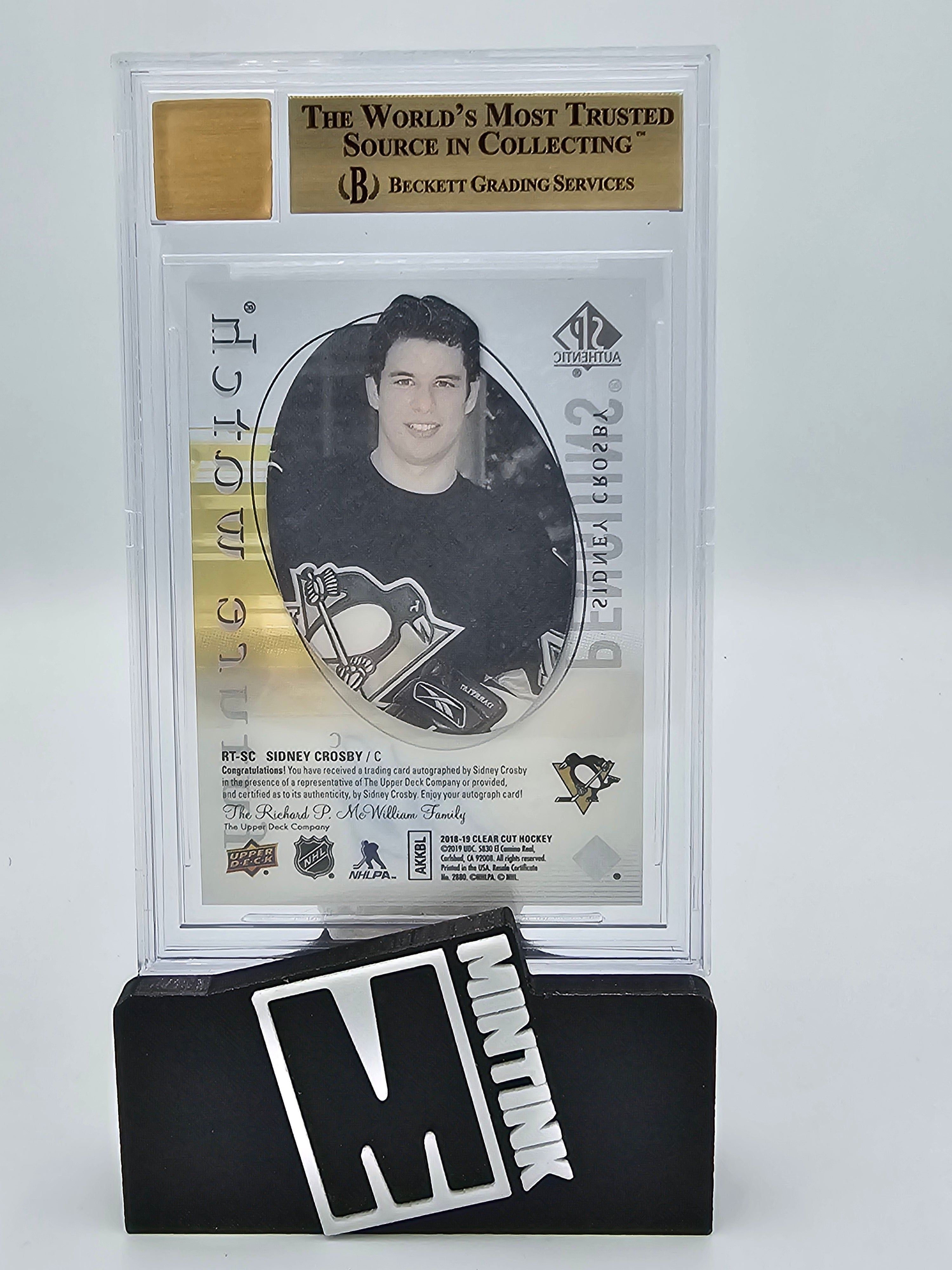 2018-19 UD SP Authentic BGS 9.5 Sidney Crosby Clear Cut Future Watch Autograph #RT-SC 