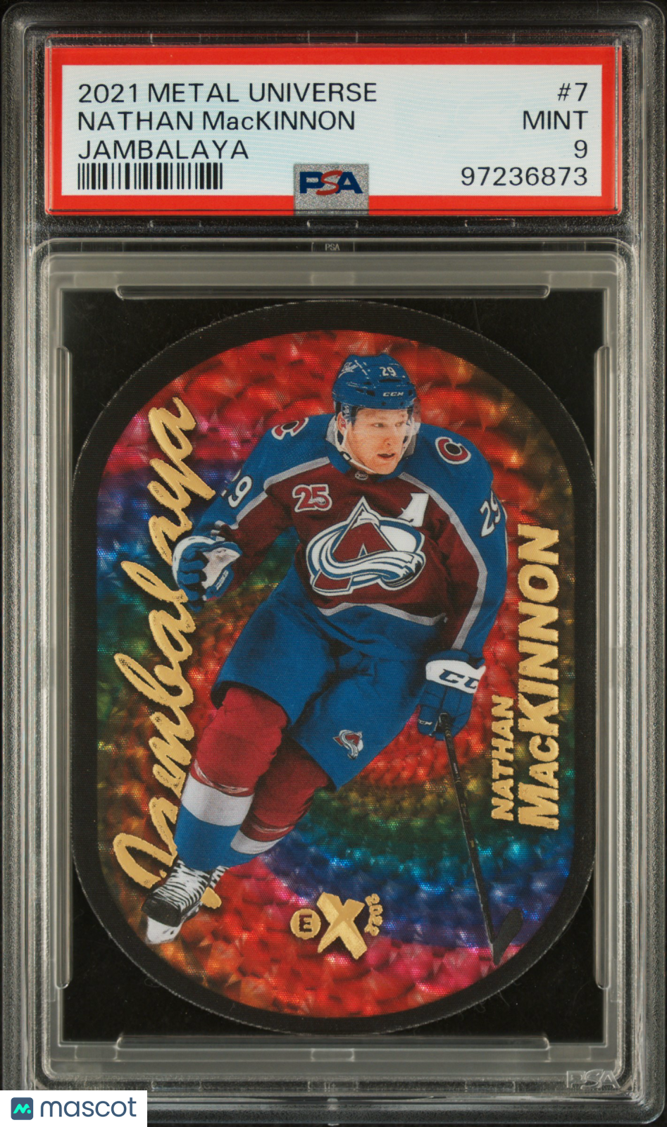 2021-2022 Skybox Metal Universe Jambalaya Nathan Mackinnon #7 PSA 9 