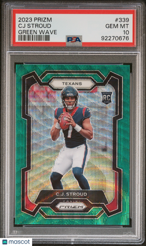 2023 Panini Prizm Football CJ Stroud RC Green Wave Prizm PSA 10 #339 