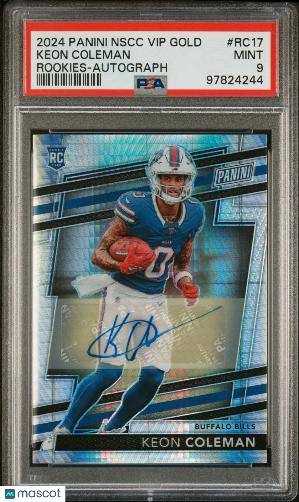 2024 Panini The National VIP Gold Keon Coleman Rookie Auto Hyper Prizm PSA 9 /15 