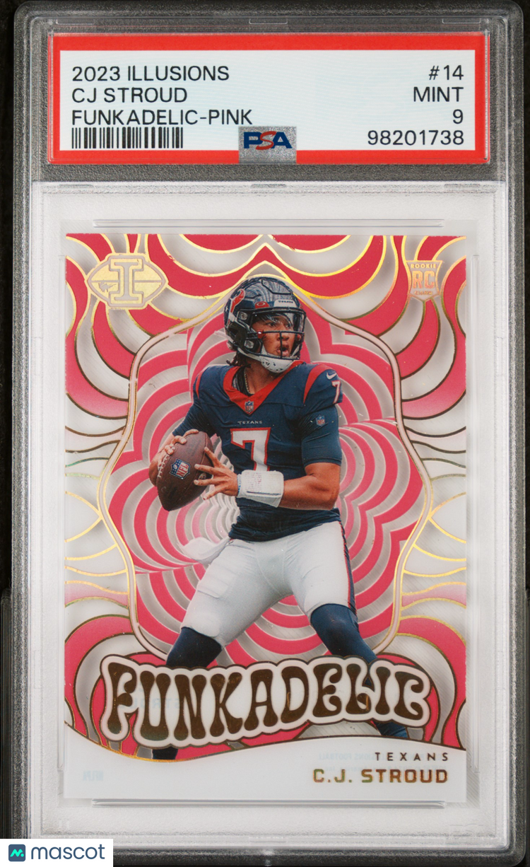 2023 Panini Illusions Funkadelic Pink CJ Stroud RC Rookie PSA 9 /399 #14 