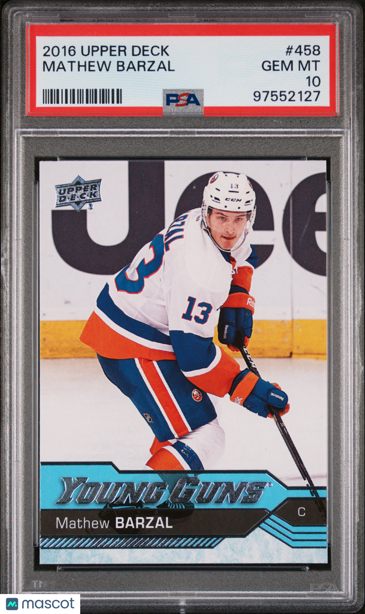 2016-17 Upper Deck Series Two Hockey Mathew Barzal Young Guns PSA 10 #458 