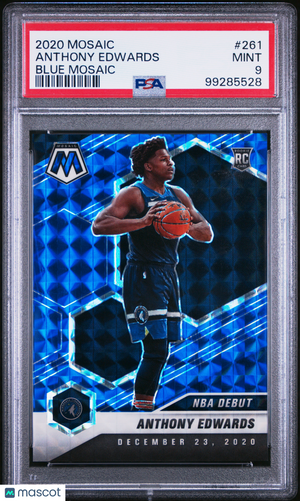 2020 Panini Mosaic Basketball Anthony Edwards RC Rookie Blue PSA 9 /99 