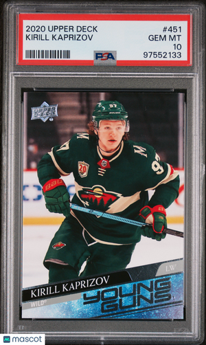 2020-21 Upper Deck Series 2 Hockey Kirill Kaprizov Young Guns PSA 10 #451 